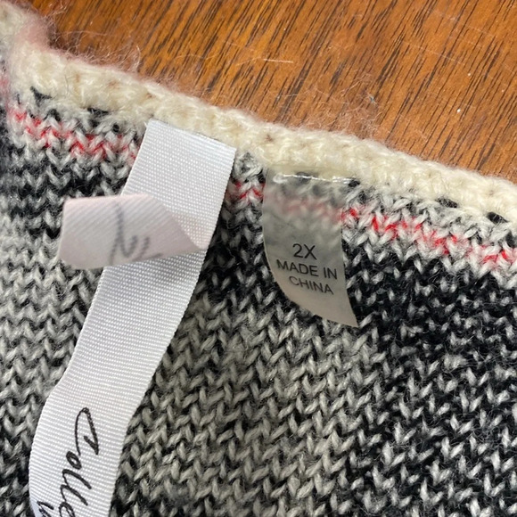 NY Collection Women's Plaid Long Cardigan Sweater Size 2X Black, Red and Beige‎ - Picture 6 of 7